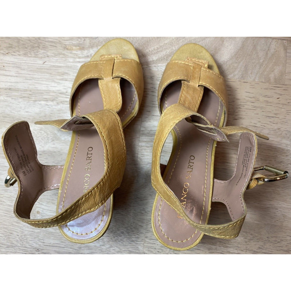 franco sarto yellow sandals